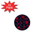 Decorative love 1  Mini Buttons (10 pack) 