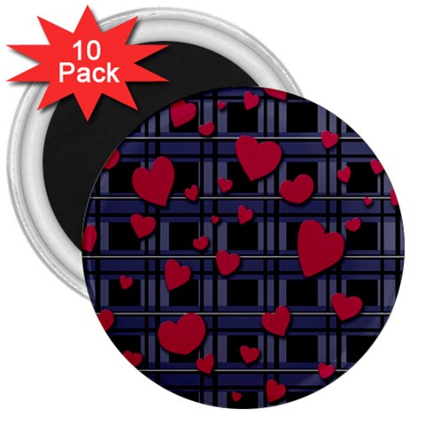 Decorative love 3  Magnets (10 pack)  from ArtsNow.com Front
