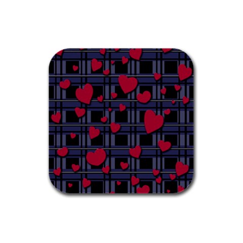 Decorative love Rubber Square Coaster (4 pack)  from ArtsNow.com Front