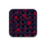 Decorative love Rubber Square Coaster (4 pack) 