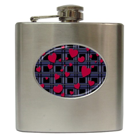 Decorative love Hip Flask (6 oz) from ArtsNow.com Front