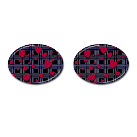 Decorative love Cufflinks (Oval) from ArtsNow.com Front(Pair)