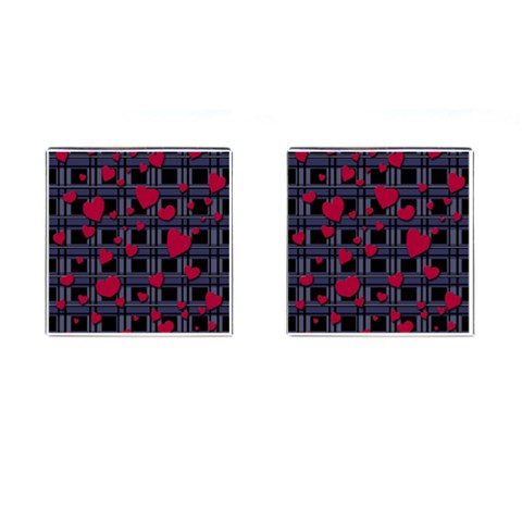 Decorative love Cufflinks (Square) from ArtsNow.com Front(Pair)