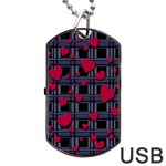 Decorative love Dog Tag USB Flash (One Side)