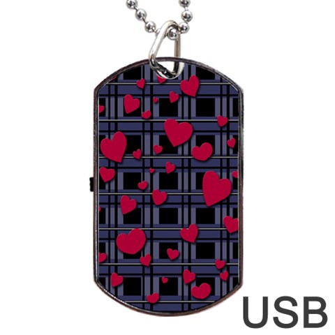 Decorative love Dog Tag USB Flash (Two Sides)  from ArtsNow.com Front