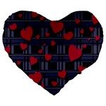 Decorative love Large 19  Premium Heart Shape Cushions