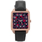 Decorative love Rose Gold Leather Watch 