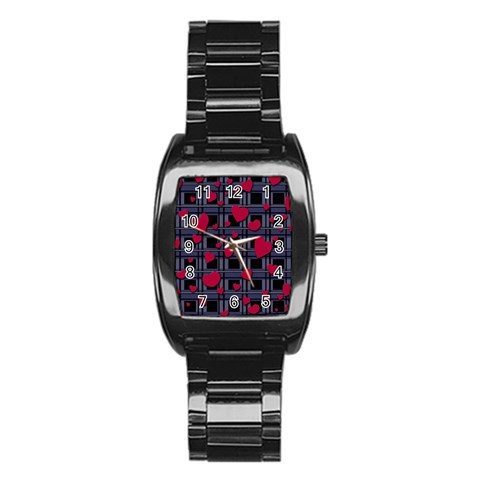 Decorative love Stainless Steel Barrel Watch from ArtsNow.com Front