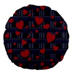 Decorative love Large 18  Premium Flano Round Cushions