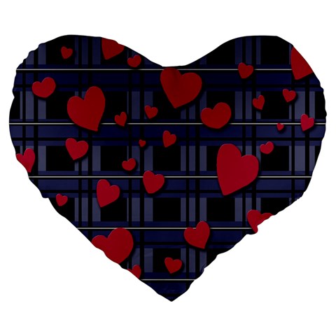Decorative love Large 19  Premium Flano Heart Shape Cushions from ArtsNow.com Front