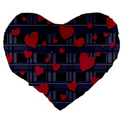 Decorative love Large 19  Premium Flano Heart Shape Cushions from ArtsNow.com Back