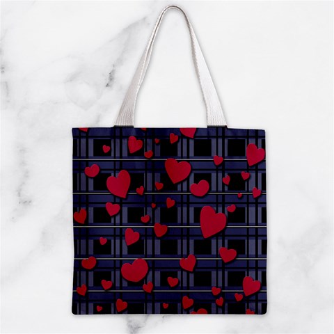 Decorative love Zipper Grocery Tote Bag from ArtsNow.com Front