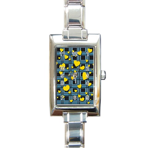 Love design Rectangle Italian Charm Watch from ArtsNow.com Front
