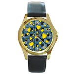 Love design Round Gold Metal Watch