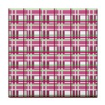 Pink plaid pattern Tile Coasters