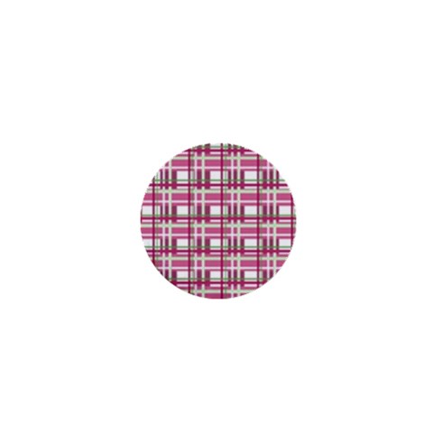Pink plaid pattern 1  Mini Buttons from ArtsNow.com Front