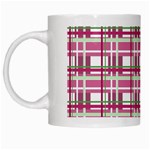 Pink plaid pattern White Mugs