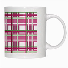 Pink plaid pattern White Mugs from ArtsNow.com Right