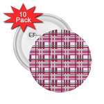 Pink plaid pattern 2.25  Buttons (10 pack) 