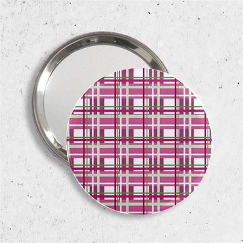 Pink plaid pattern 2.25  Handbag Mirrors from ArtsNow.com Front