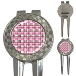 Pink plaid pattern 3-in-1 Golf Divots