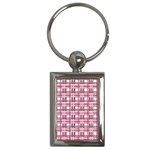 Pink plaid pattern Key Chains (Rectangle) 