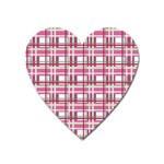 Pink plaid pattern Heart Magnet