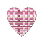 Pink plaid pattern Heart Magnet