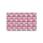 Pink plaid pattern Magnet (Name Card)