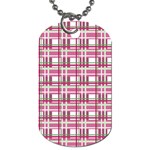 Pink plaid pattern Dog Tag (One Side)