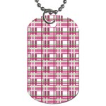 Pink plaid pattern Dog Tag (One Side)