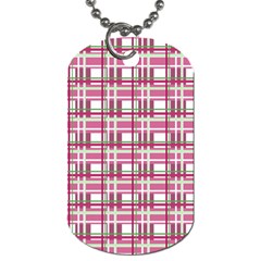 Pink plaid pattern Dog Tag (Two Sides) from ArtsNow.com Front