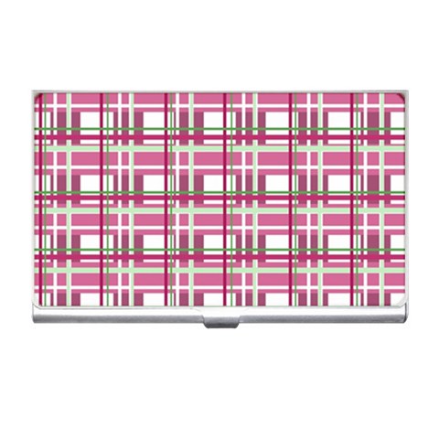 Pink plaid pattern Business Card Holders from ArtsNow.com Front