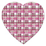 Pink plaid pattern Jigsaw Puzzle (Heart)