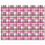 Pink plaid pattern Mini Button Earrings