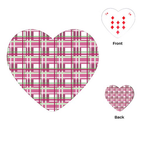 Pink plaid pattern Playing Cards (Heart)  from ArtsNow.com Front