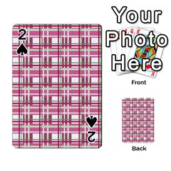 Pink plaid pattern Playing Cards 54 Designs  from ArtsNow.com Front - Spade2