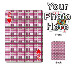 Pink plaid pattern Playing Cards 54 Designs  from ArtsNow.com Front - Heart2