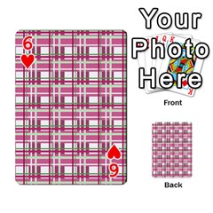 Pink plaid pattern Playing Cards 54 Designs  from ArtsNow.com Front - Heart6