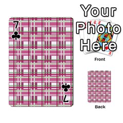 Pink plaid pattern Playing Cards 54 Designs  from ArtsNow.com Front - Club7