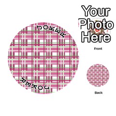 Pink plaid pattern Playing Cards 54 (Round)  from ArtsNow.com Front - Joker1