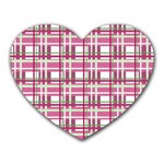 Pink plaid pattern Heart Mousepads