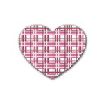 Pink plaid pattern Heart Coaster (4 pack) 