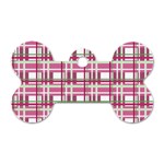 Pink plaid pattern Dog Tag Bone (One Side)