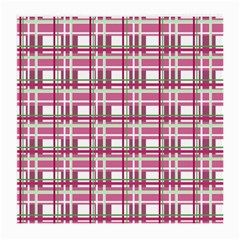 Pink plaid pattern Medium Glasses Cloth (2 Front