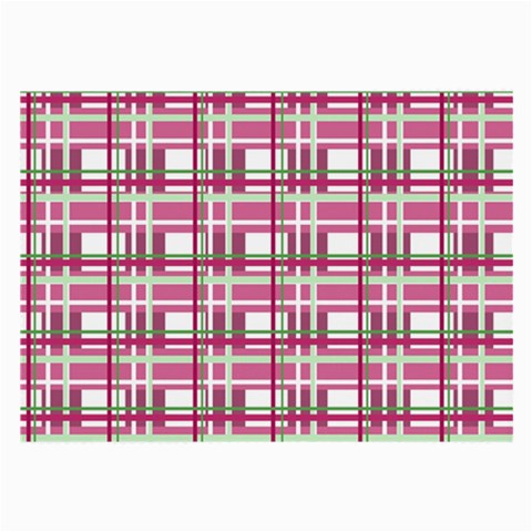 Pink plaid pattern Large Glasses Cloth (2 Front