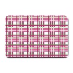 Pink plaid pattern Small Doormat 