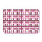 Pink plaid pattern Small Doormat 