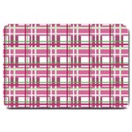 Pink plaid pattern Large Doormat 