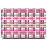 Pink plaid pattern Large Doormat 